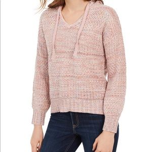 American Rag Junior’s Mixed-Knit Pullover Hoodie